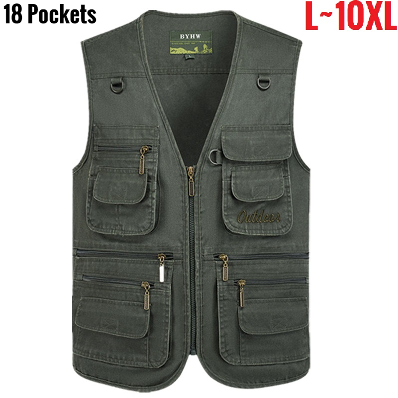 Photography Vest - 멀티 포켓 남성 조끼 지퍼 민소매
