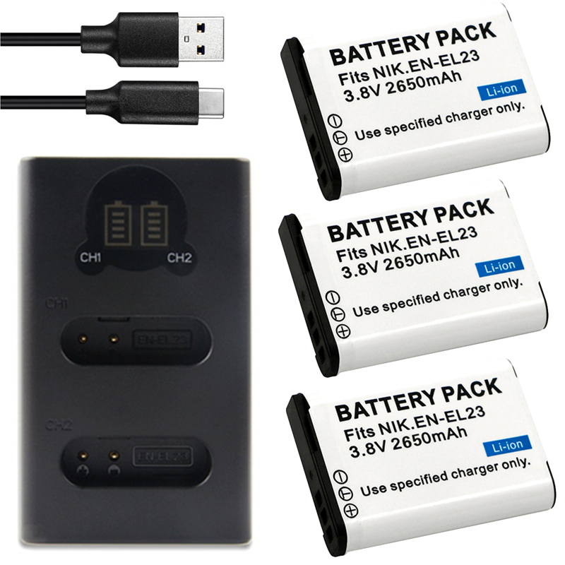Nikon Camera D3500 - 2650mah EN-EL23 ENEL23 EN EL23 배터리