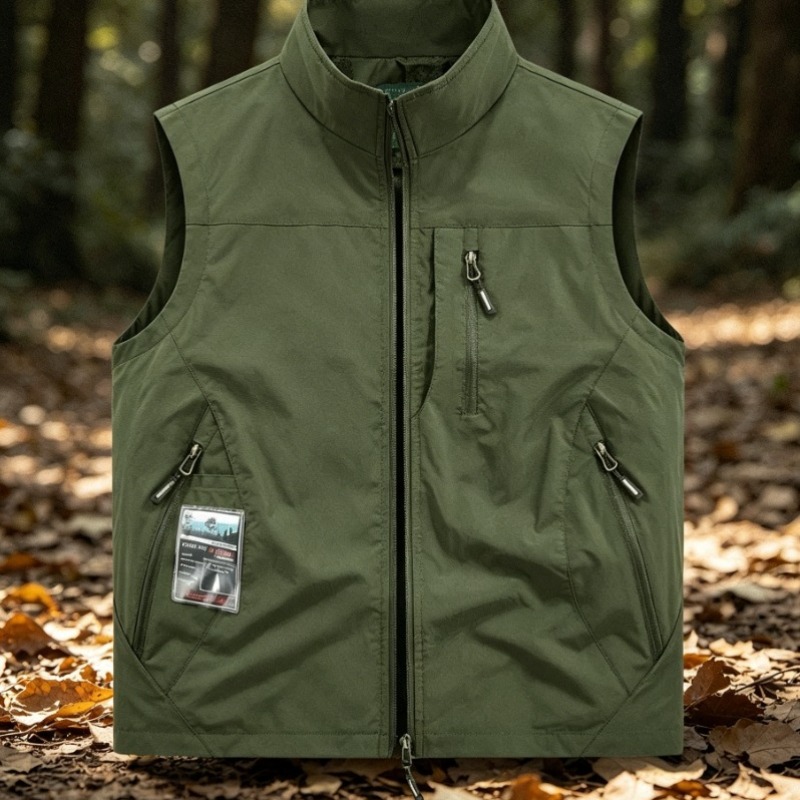 Photography Vest - 남성용 아웃도어 사진촬영 조끼, 가을 겨울용