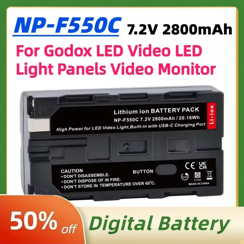 Video Led Light Panel - NP-F550C NP-F550 F570 배터리 7.2V 2800mAh,