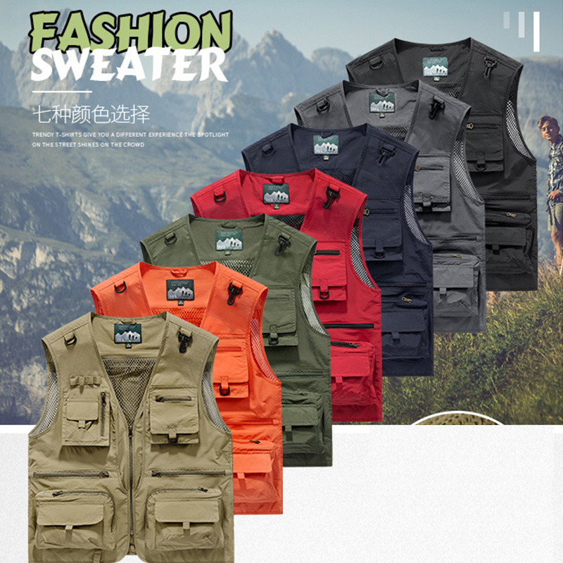 Photography Vest - 봄가을 메쉬 퀵드라이 조끼 아웃도어 멀티포켓