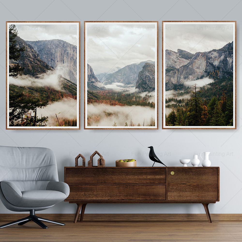 국립 공원 인쇄 스칸디나비아 산 캔버스 벽 아트 포스터 - Photography Yosemite 리뷰 및 가격