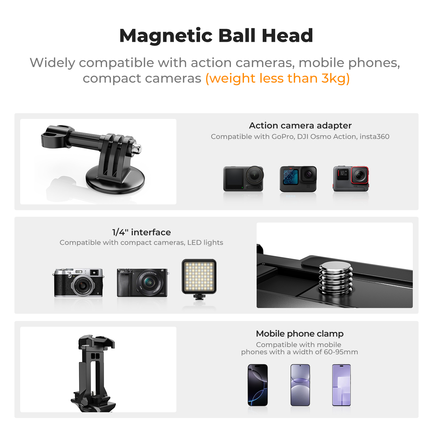 K&F CONCEPT 마그네틱 카메라 마운트 (고프로  - Gopro Action Camera Hero 11 Black 리뷰 및 가격