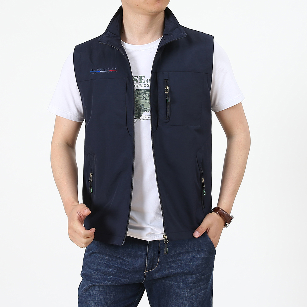 봄, 여름, 가을, 조끼, 남성 캐주얼 스탠드 칼라,  - Photography Vest 리뷰 및 가격