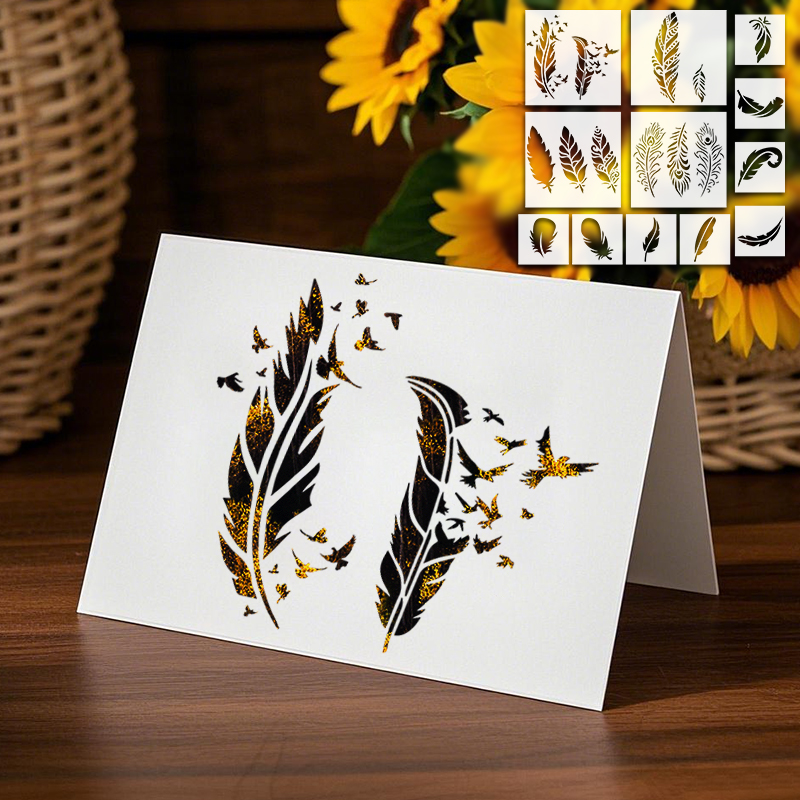 YOMDID 12pcs 깃털 시리즈 그림 중공 PET  - Photography Model 리뷰 및 가격