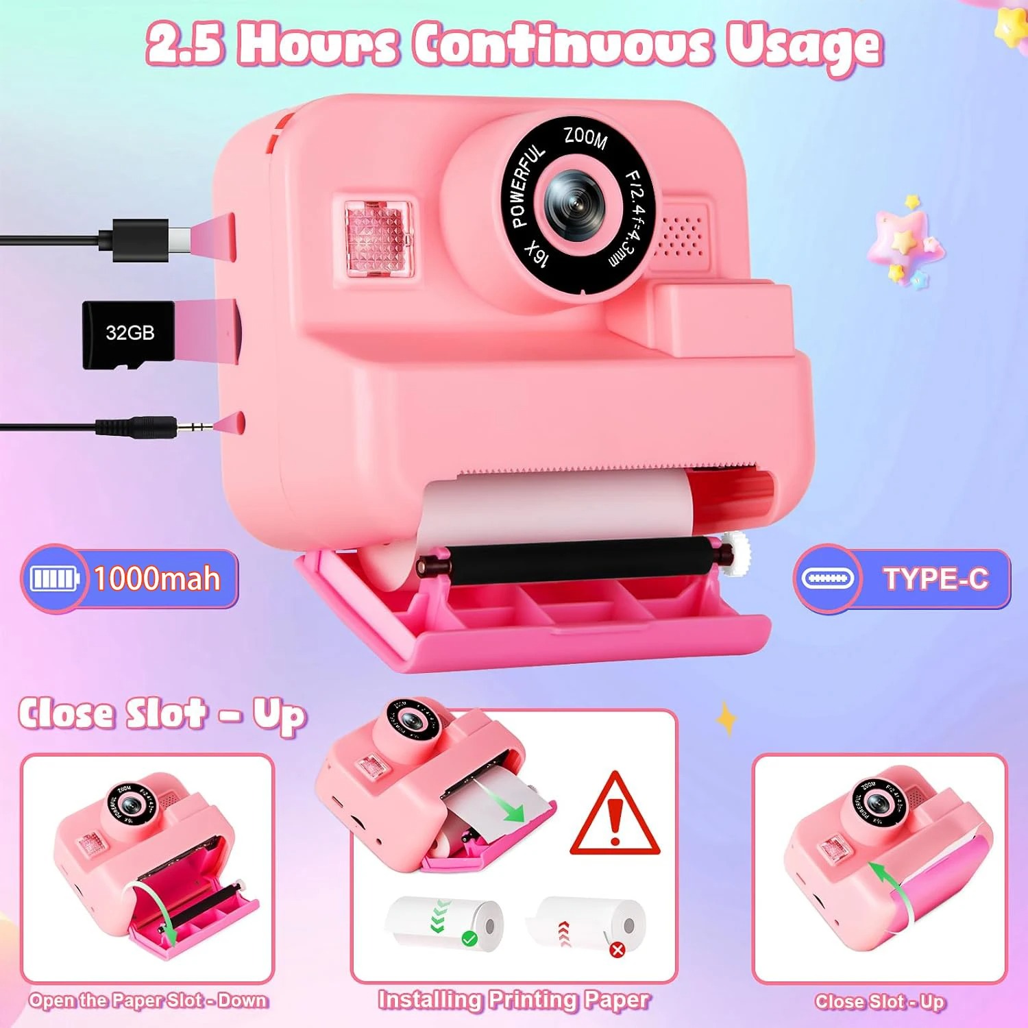 NewInstant 인쇄 카메라 32G 카드 열 사진  - Photography Pro 리뷰 및 가격